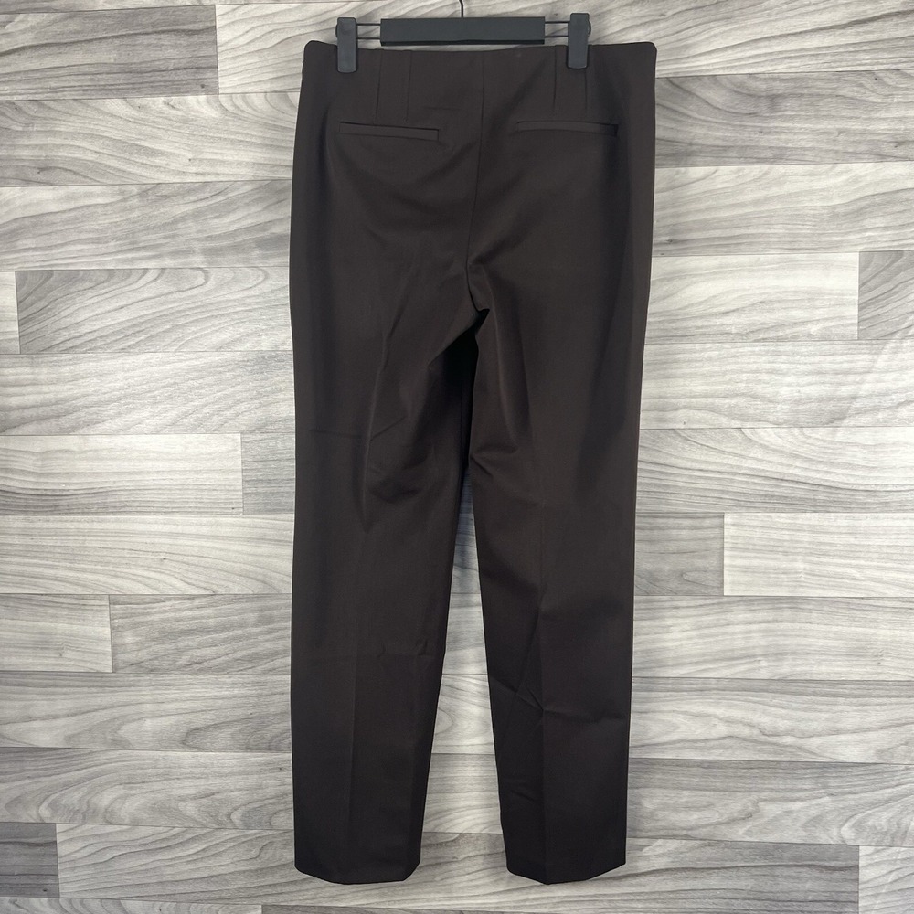 Talbots Dress Pants Womens 8 Brown Straight Stretch Career Business Pleated Corp - Picture 10 of 12